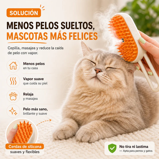 Cepillo a Vapor para Mascotas Beige
