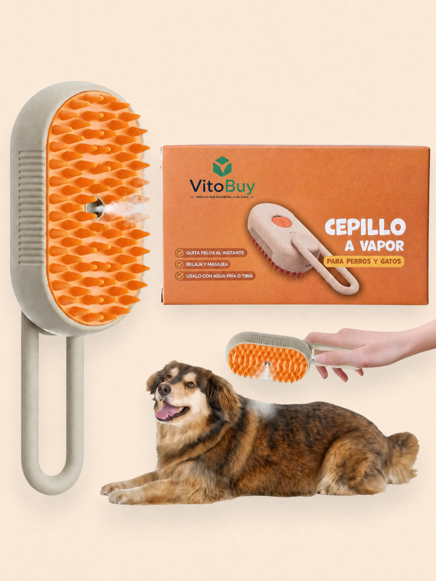 Cepillo a vapor para mascotas Blanco